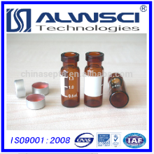 China Factory 2ml Amber 12*32mm Wide Opening Crimp Vial with Filling line and Writing Space